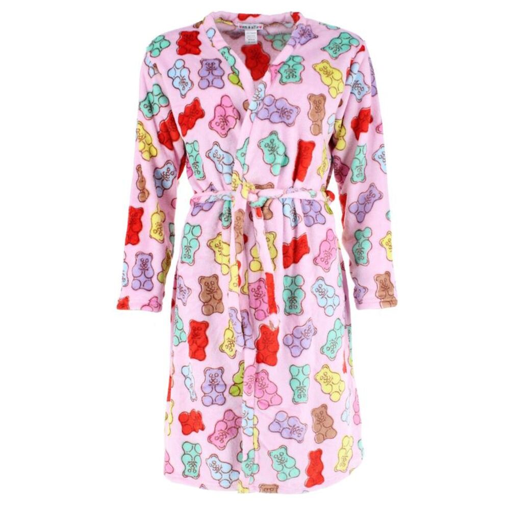 em & alfie Women's Gummy Bear Plush Kimono Robe